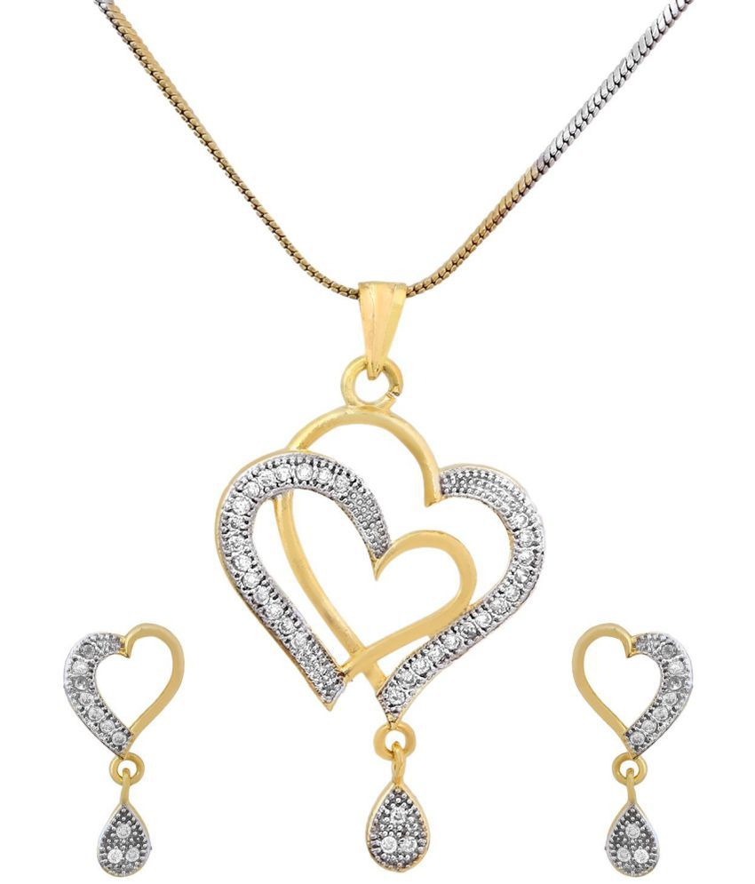 Heart pendant and matching earrings size reference in centimetres