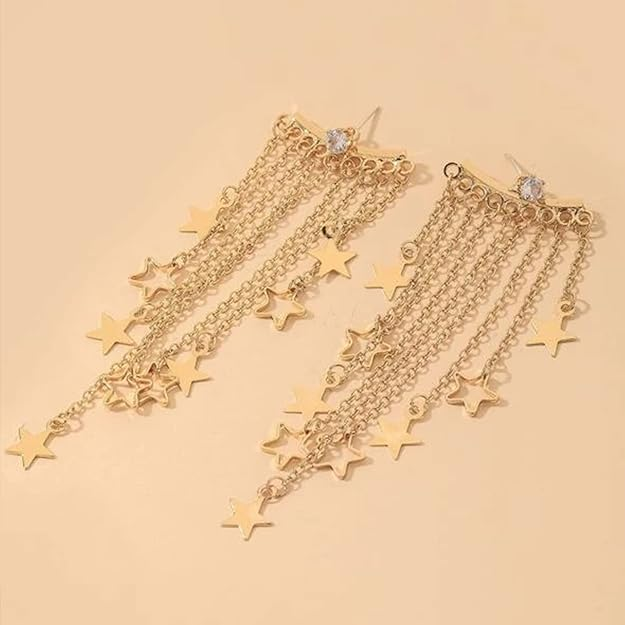 Gold-tone star chain earrings product image