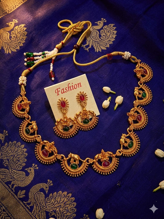 Multicolour Kundan Necklace Set