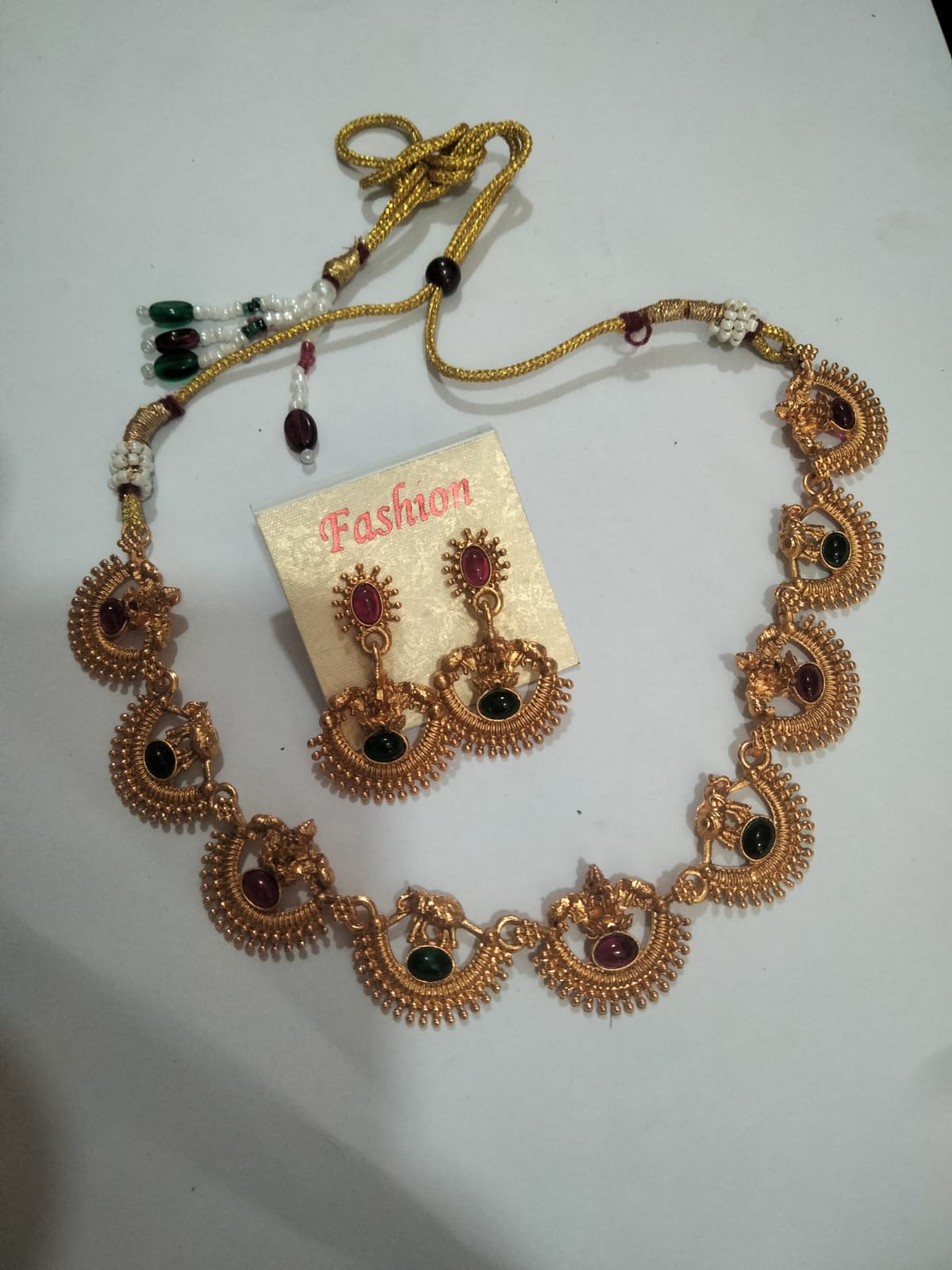 Multicolour Kundan Necklace Set - View 2