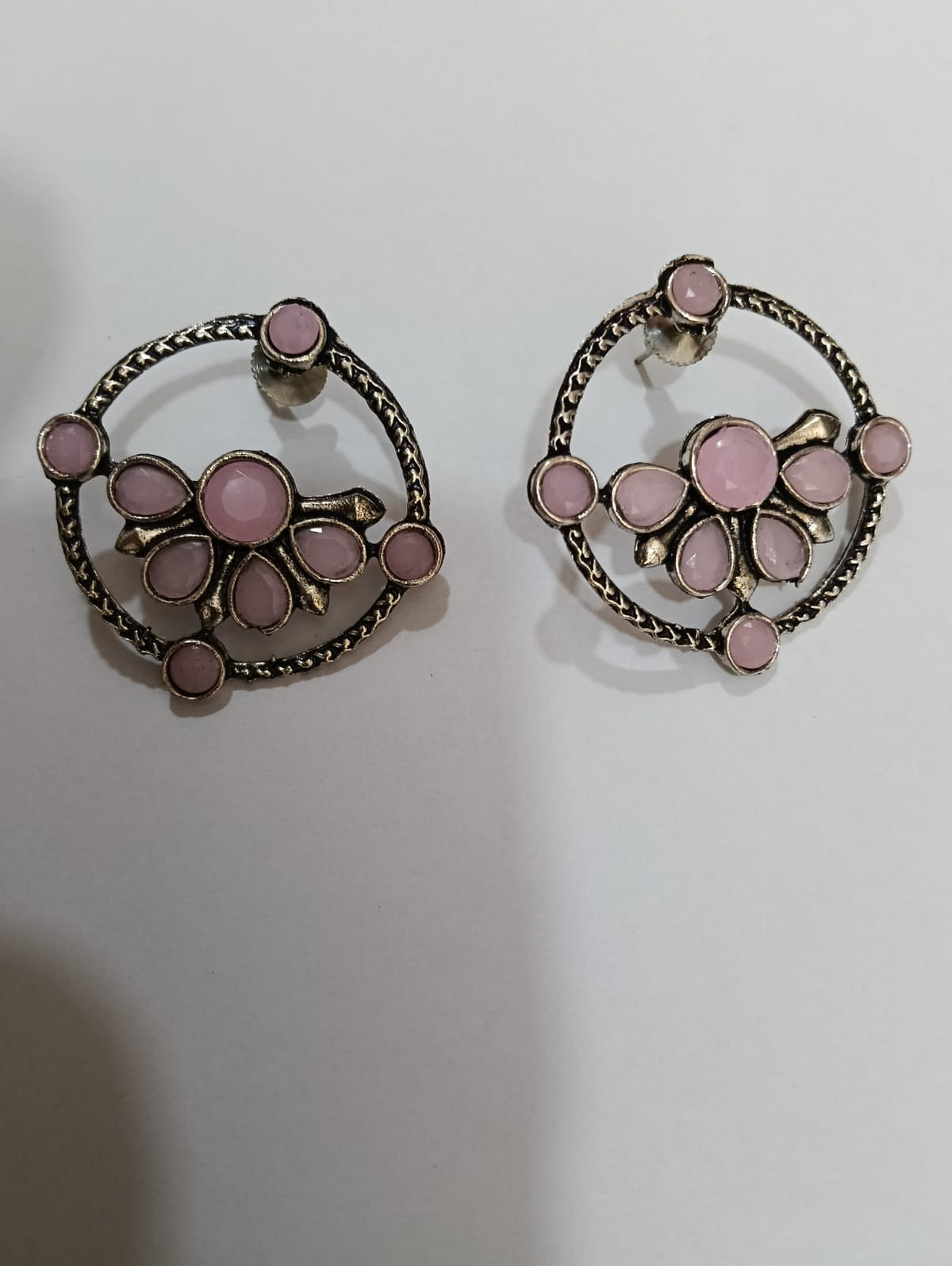 Embellished Floral Stud Earrings