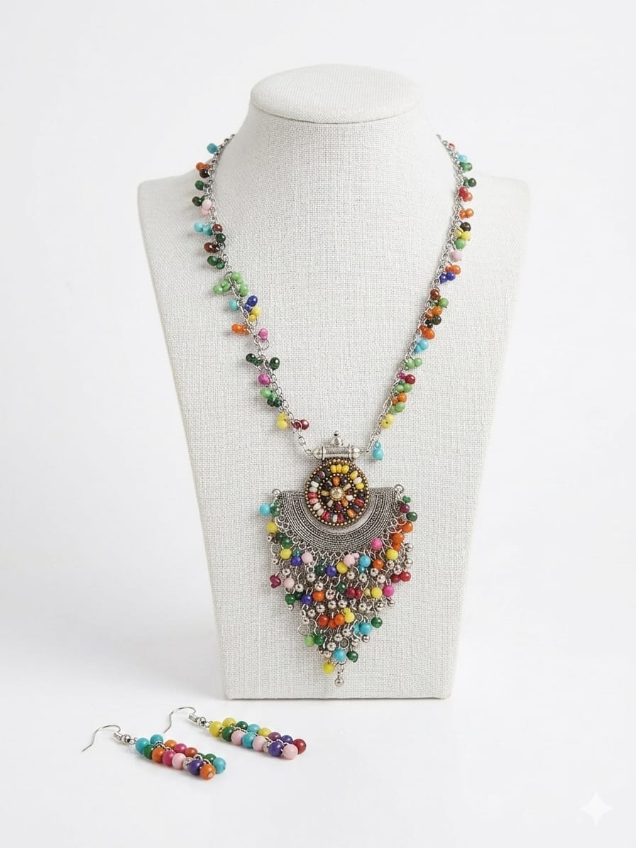 Multicolour Beaded Necklace Set