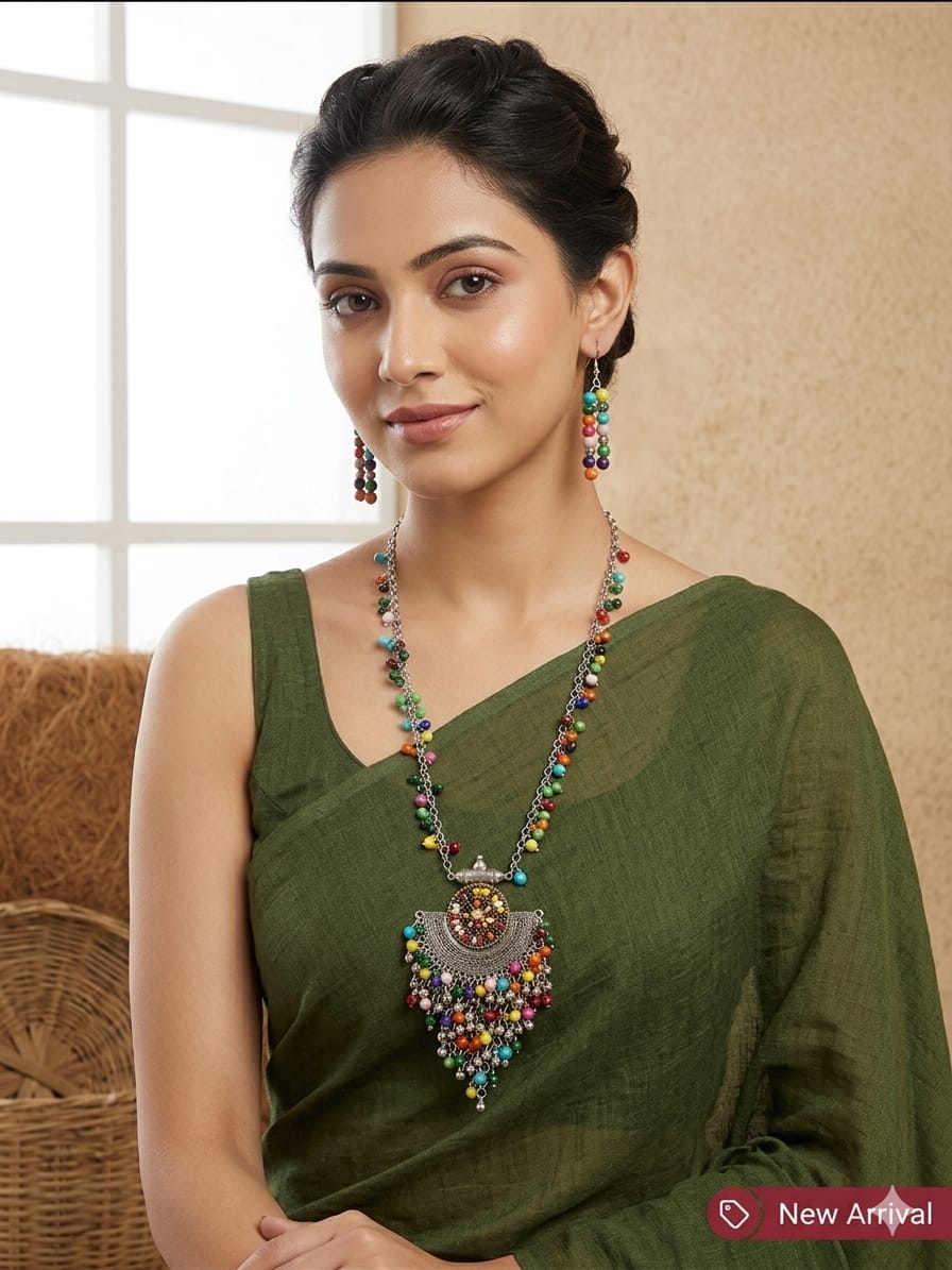 Multicolour Beaded Necklace Set - View 2