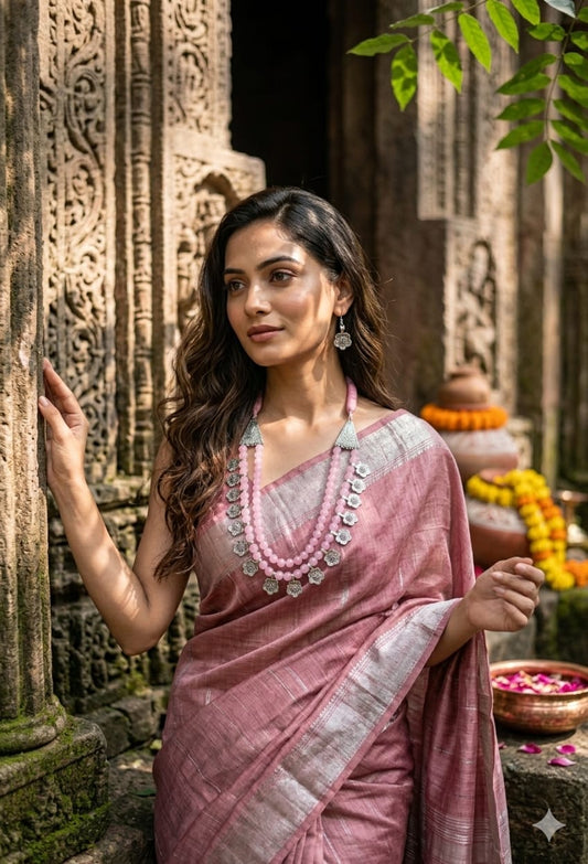 Pink Floral Statement Jewellery Set