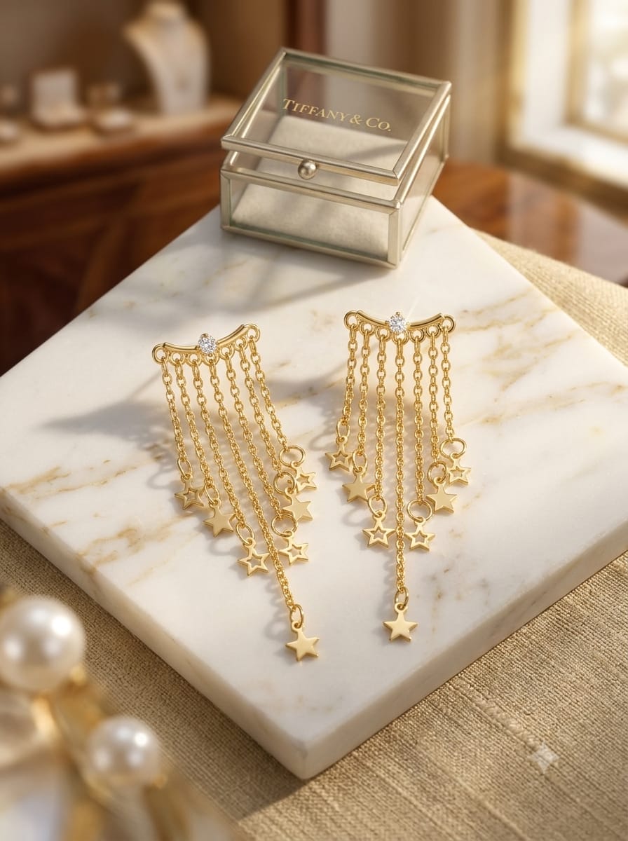 Star Charm Layered Drop Earrings