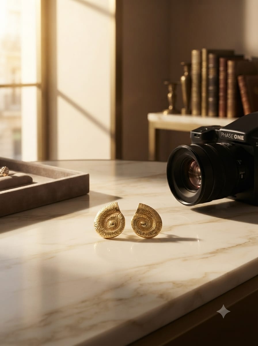 Minimal Gold-Tone Spiral Stud Earrings - View 1