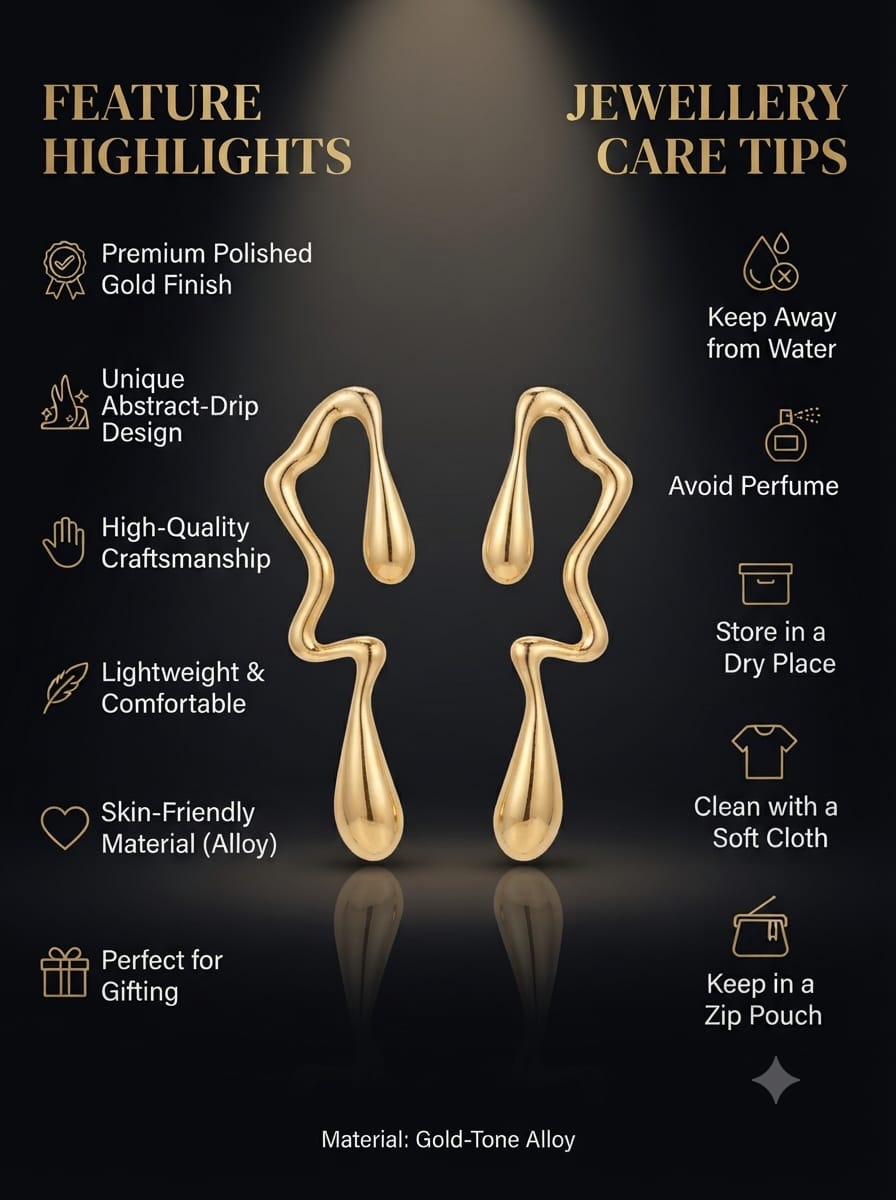 Gold-Tone Abstract Drop Earrings
