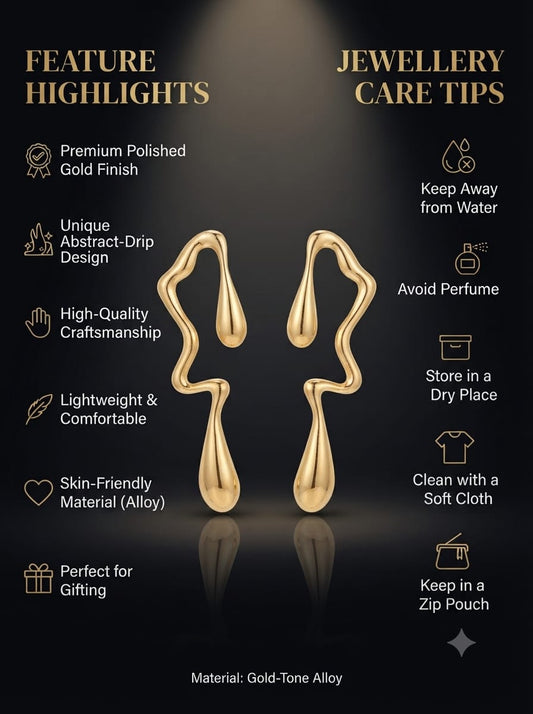 Gold-Tone Abstract Drop Earrings