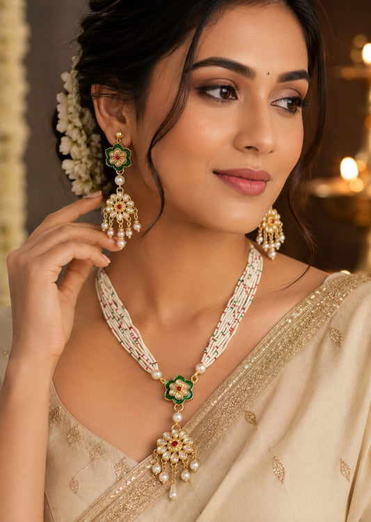 Pearl & Stone Traditional Necklace Set