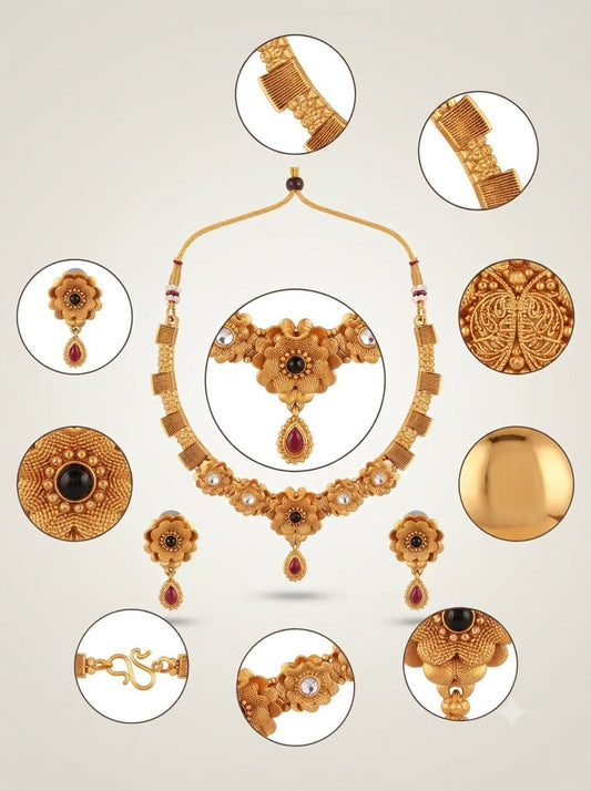 Gold-Tone Pendant Necklace and Earring Set