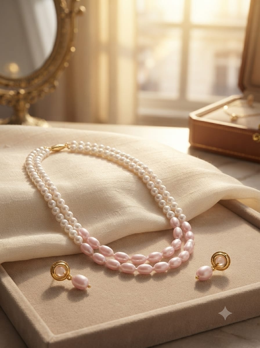 Pearl Layered Necklace Set - View 3