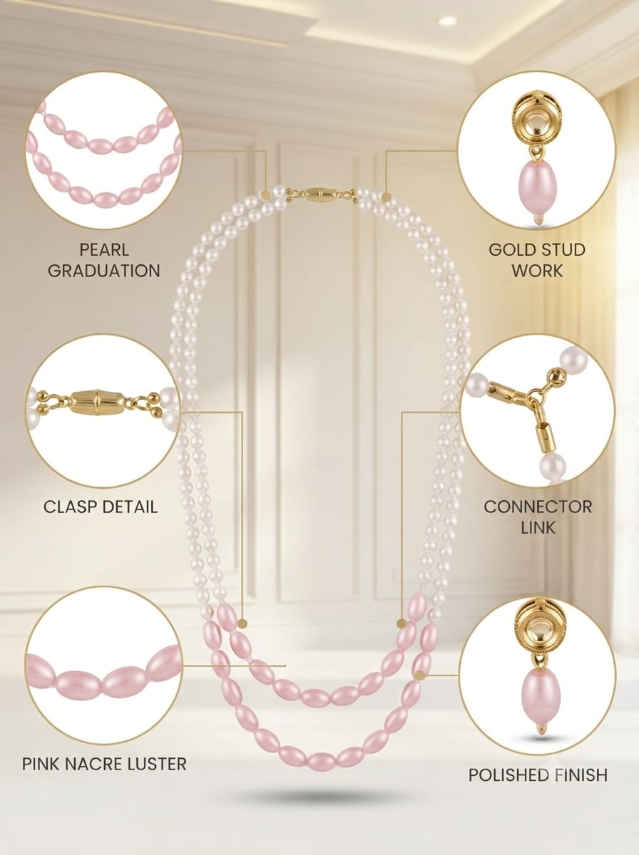 Pearl Layered Necklace Set - View 5