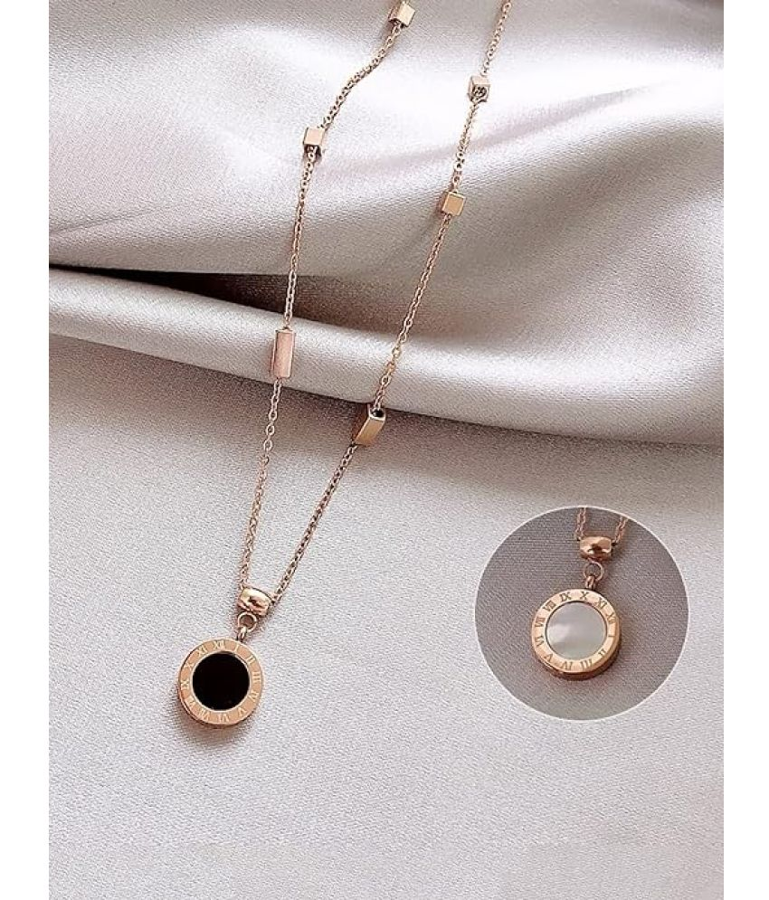 Black onyx circle pendant necklace product image