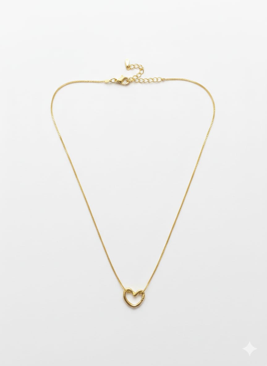 Gold-tone heart pendant necklace product view