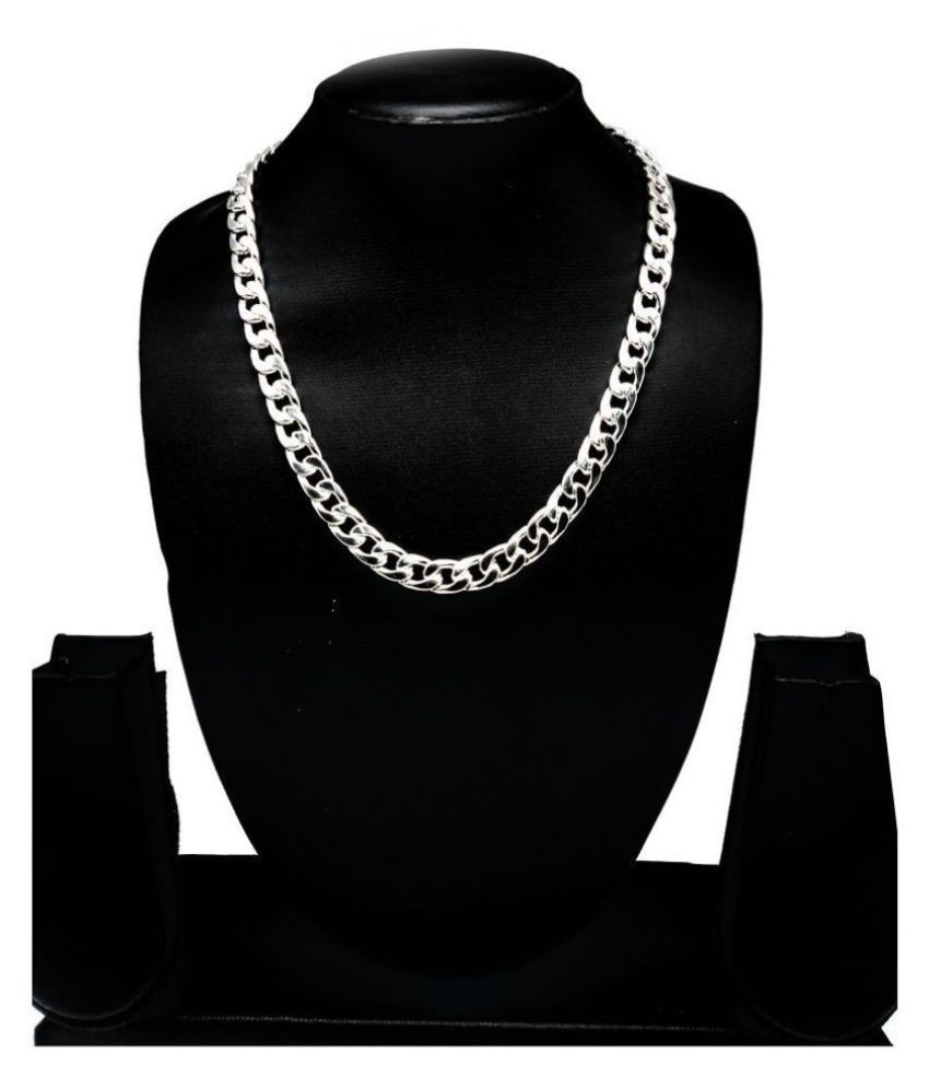 Silver-tone curb chain necklace 19 inch