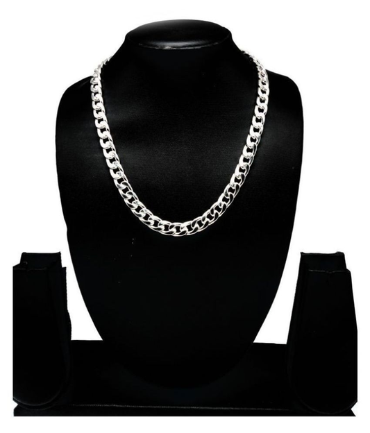 Silver-tone curb chain necklace 19 inch