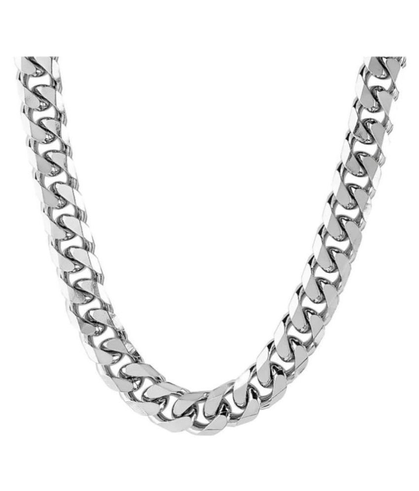 Silver-tone curb chain necklace 19 inch product view