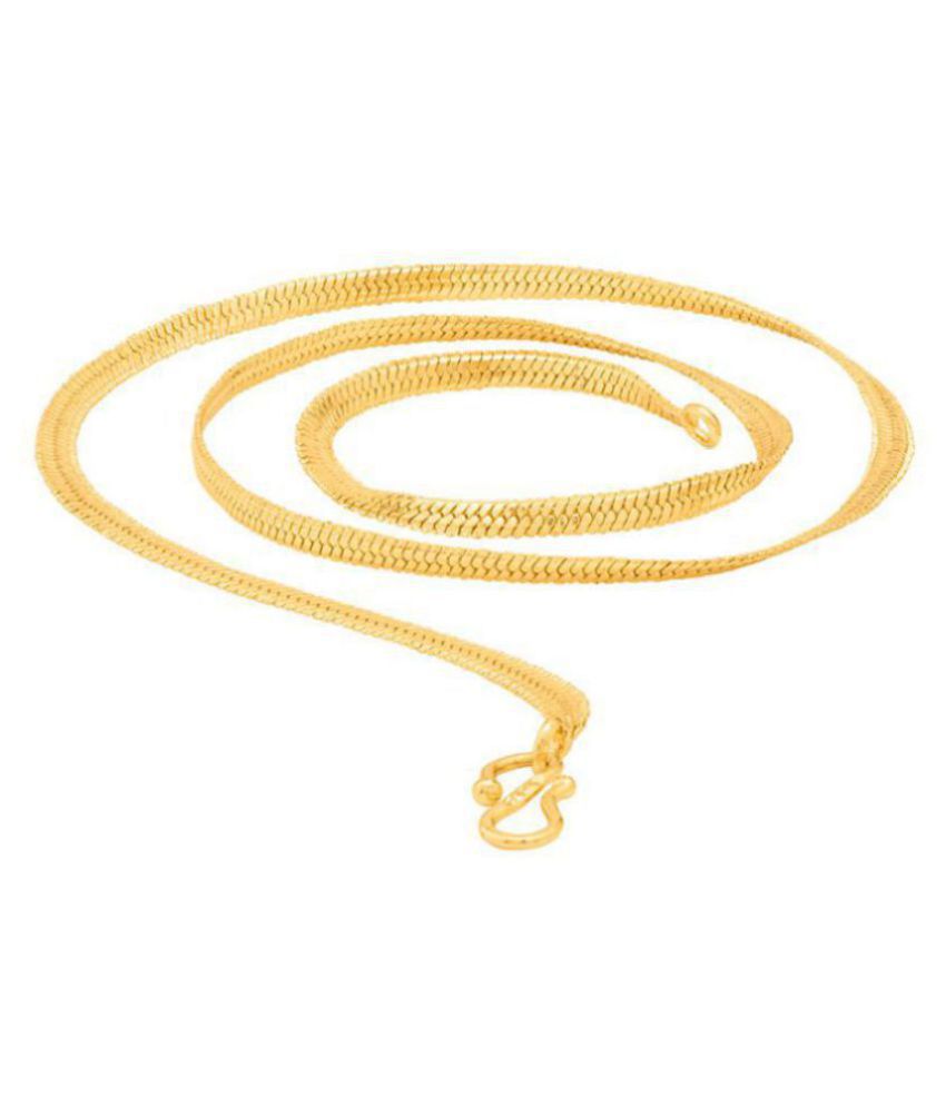 Gold-tone snake chain necklace clasp detail