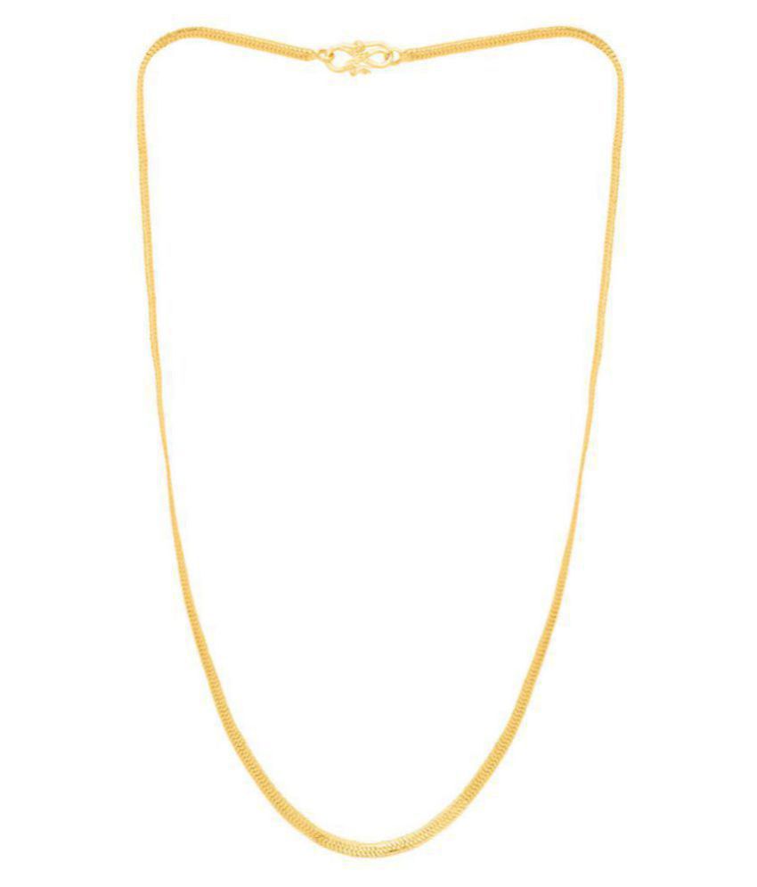 Gold-tone snake chain necklace laid out