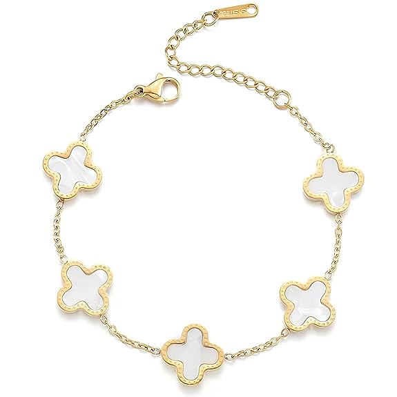 Gold Clover Charm Bracelet