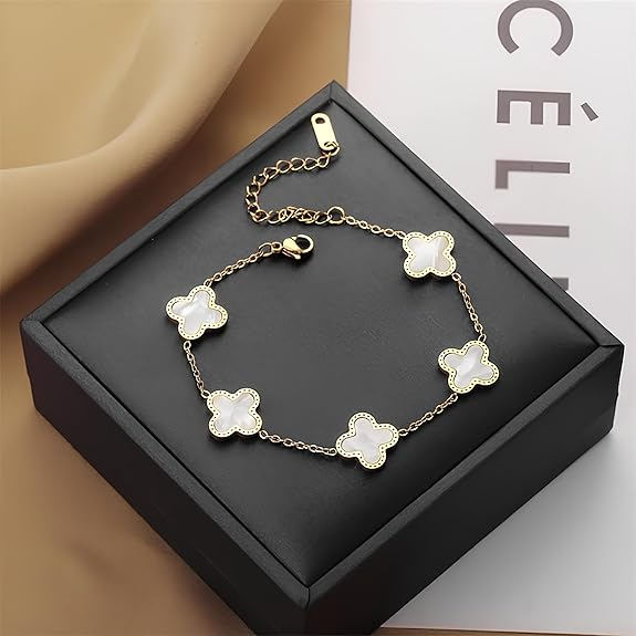 Gold Clover Charm Bracelet