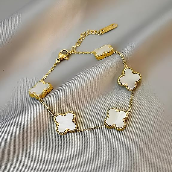 Gold Clover Charm Bracelet