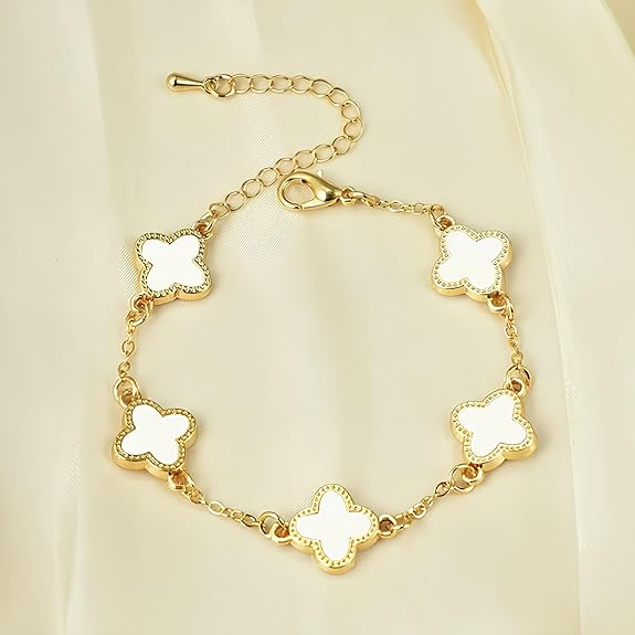 Gold Clover Charm Bracelet